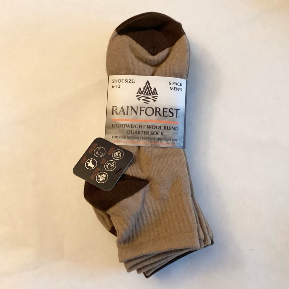Rainforest 6 Pack Mens Socks NWT